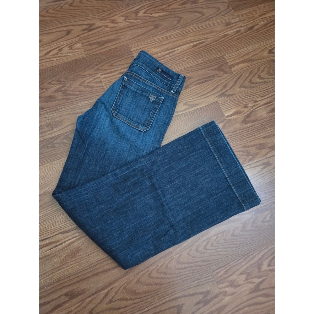 Fidelity Denim Womens Wide Leg Flare Jeans Dark Wash Trouser Size 29 Made in USA
